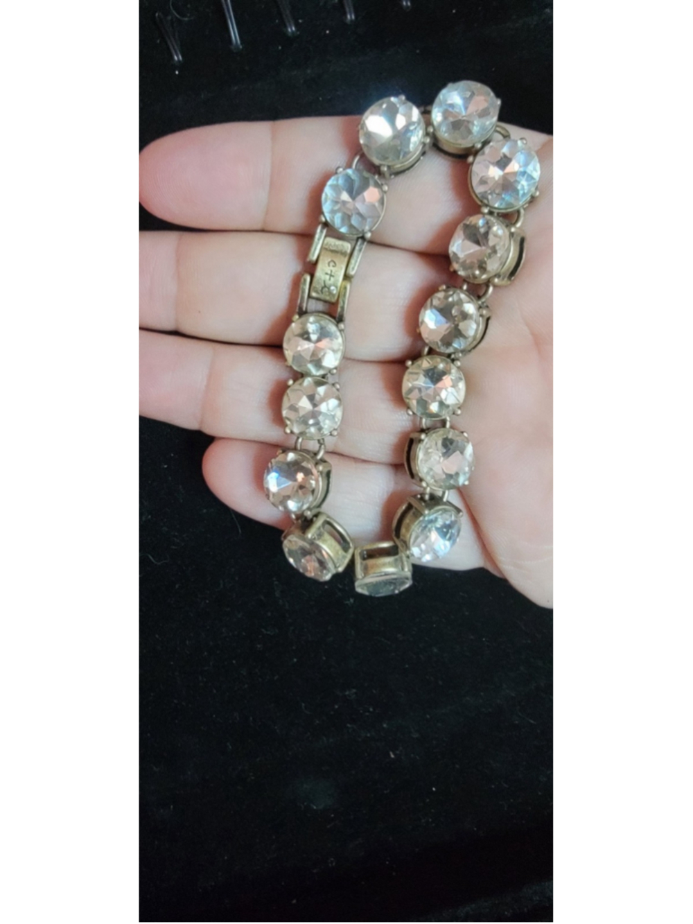 Chloe + Isabel C+I Rhinestone Tennis Bracelet Silver Tone Gothic Dark Princess S